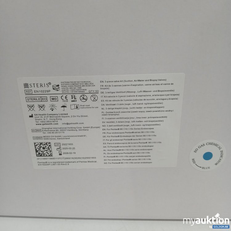 Artikel Nr. 956136: Steris 3tlg. Ventilset(Absaug-, Luft/Wasser- und Biopsieventile) 50Stk