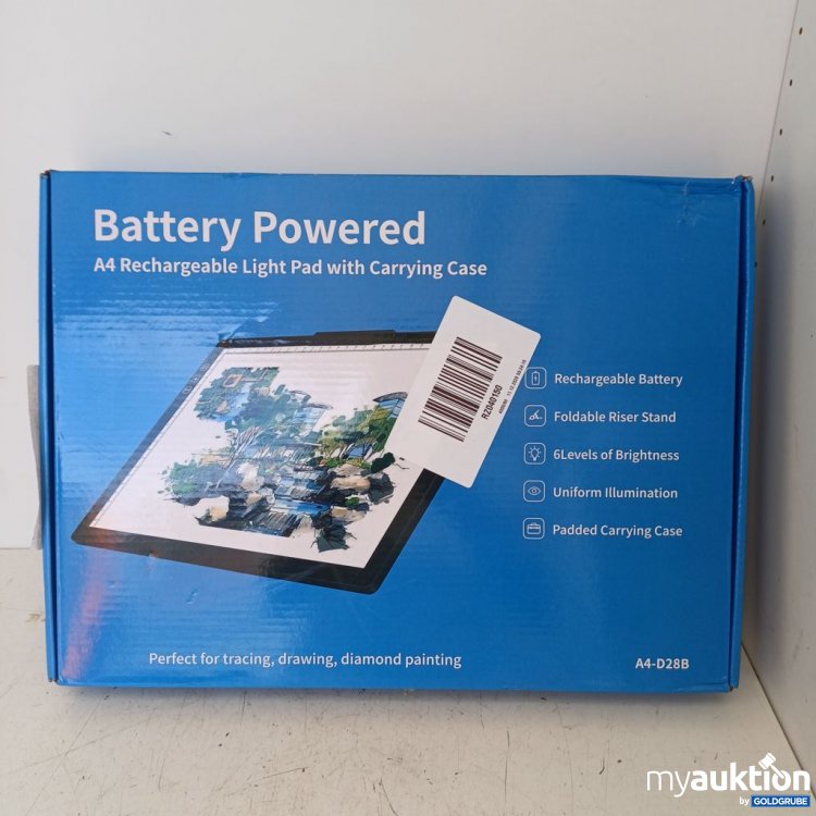 Artikel Nr. 969136 Artikel Nr. 969136: Battery Powered A4 Rechargeable Light Pad with Carrying Case