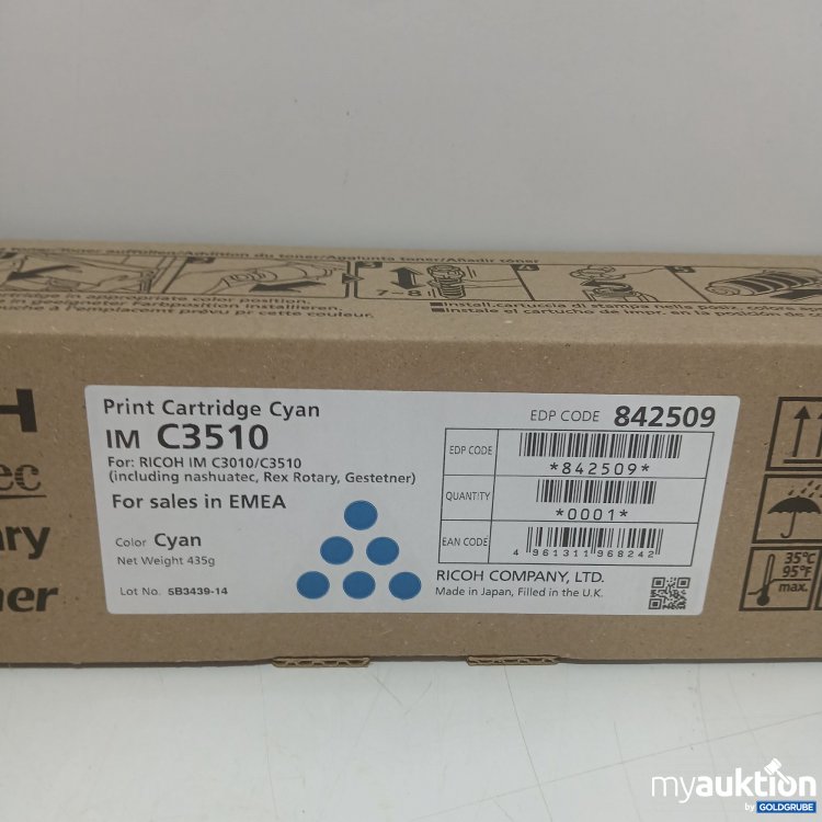Artikel Nr. 984136 Artikel Nr. 984136: Ricoh Genuine Print Cartridge Cyan C3510 435g