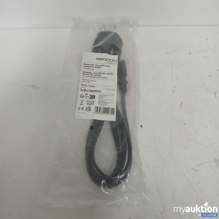 Artikel Nr. 903137: DeleyCon Netzkabel C7 3m Black 250V
