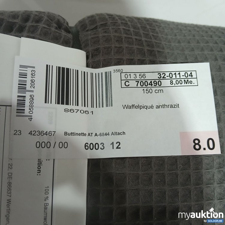 Artikel Nr. 956138: Geprägter Steppstoff Anthrazit 150cm 8m 