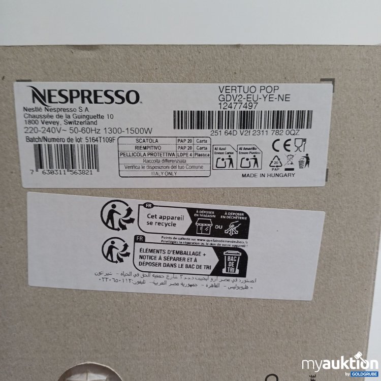 Artikel Nr. 962138: Nespresso Vertuo Pop GDV2-EU-YE-NE 12477497 