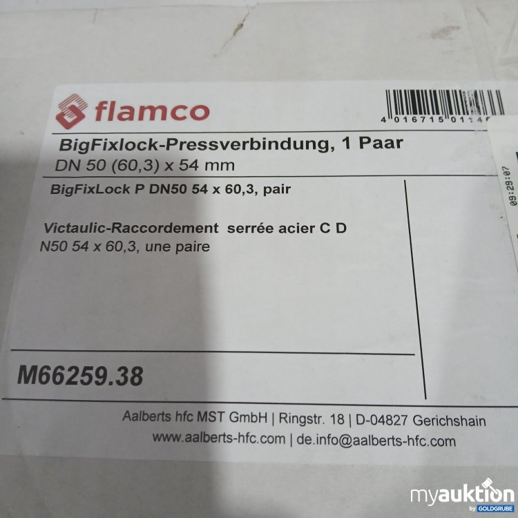 Artikel Nr. 524139: Flamco BigFixlock-Pressverbindung 1Paar DN50(60,3) x 54mm 