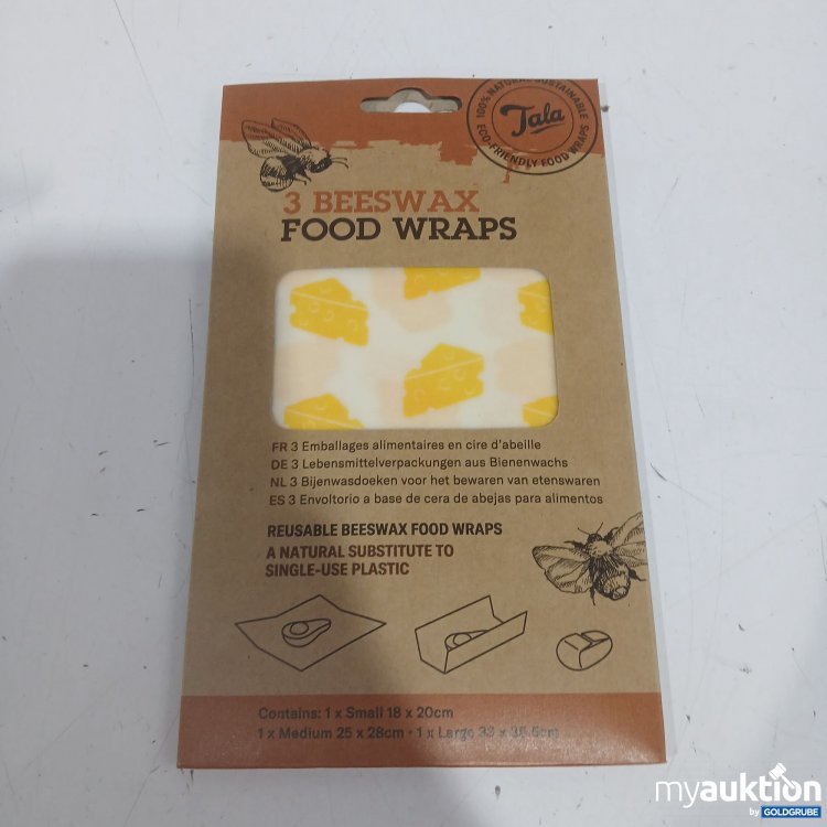 Artikel Nr. 929139: Tala 3 Beeswax Food Wraps 1x 18x20cm, 1x 25x28cm, 1x 33x35,5cm 
