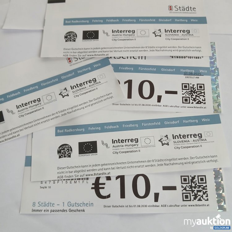 Artikel Nr. 899140 Artikel Nr. 899140: 8 Städte Gutschein 5x10€