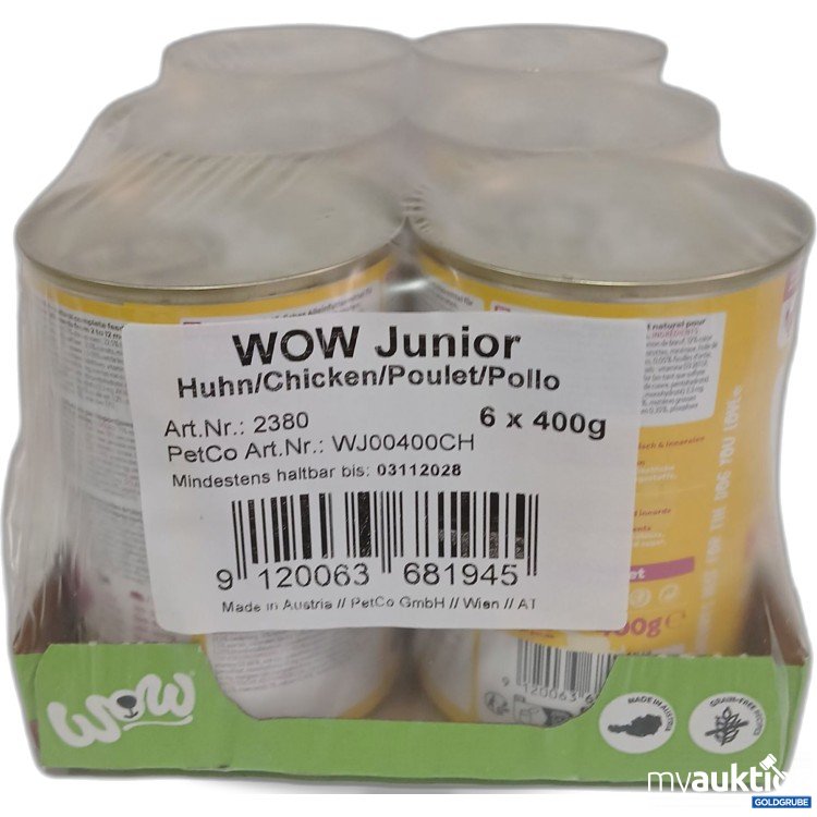 Artikel Nr. 967140: Wow Dog Huhn Junior 6x 400g 