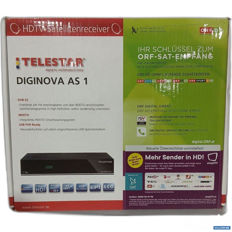 Artikel Nr. 971140: Telestar HDTV-Satellitenreciever, Model Diginova AS1