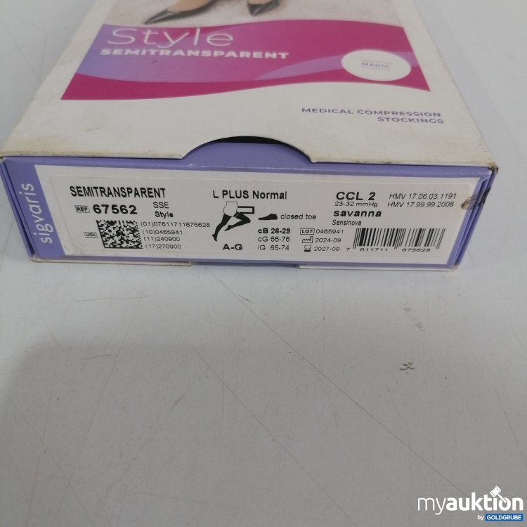 Artikel Nr. 440142: Sigvaris Women Style Semitransparent 67562, L Plus Normal Savanna 