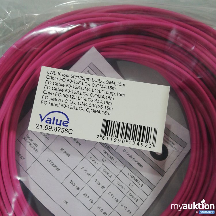 Artikel Nr. 722143 Artikel Nr. 722143: Value LWL Kabel 15m 50/125qm
