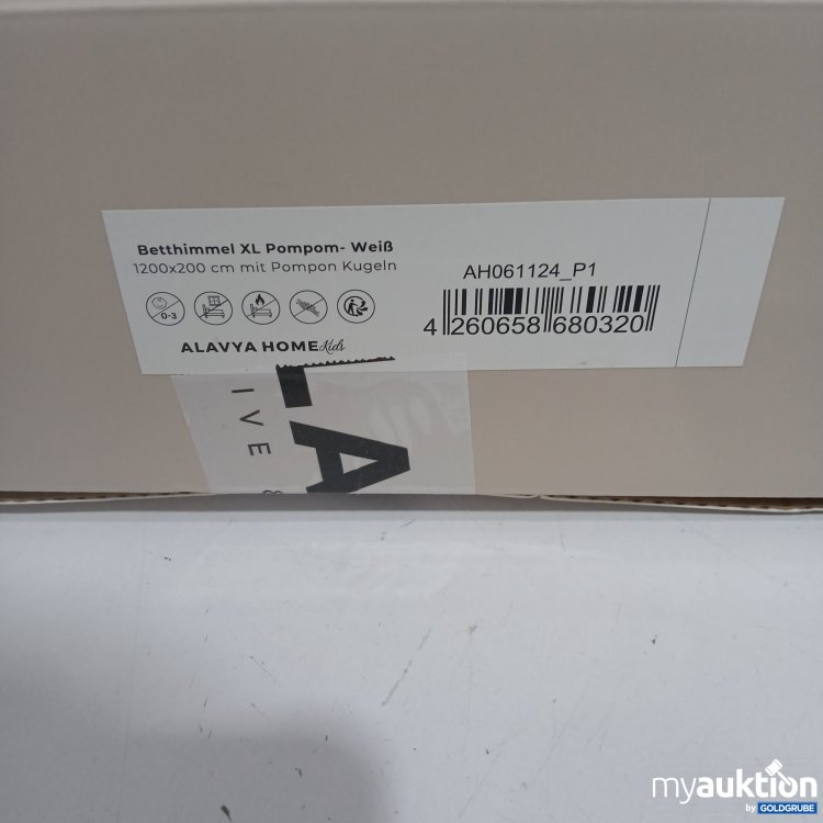 Artikel Nr. 442145: Alavya Betthimmel XL Pompom weiß 1200x200cm 