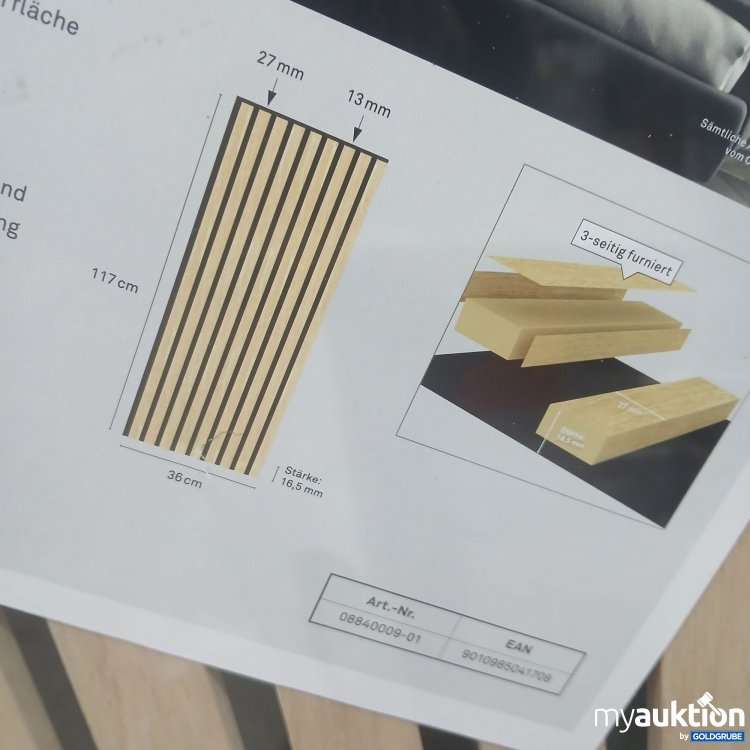 Artikel Nr. 986145: Novel Akustikpaneel Eiche Natur Premium 117x36cm 