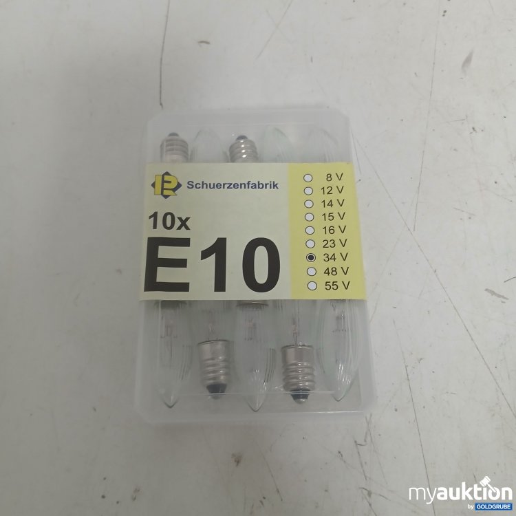 Artikel Nr. 903146: Schuerzenfabrik 10x E10 34V 3W Spitzkerzen 