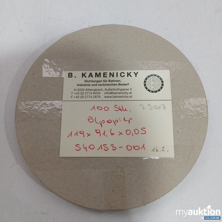Artikel Nr. 963146: B. KAMENICKY Ölpapier 100stk 119x91,6x0,05