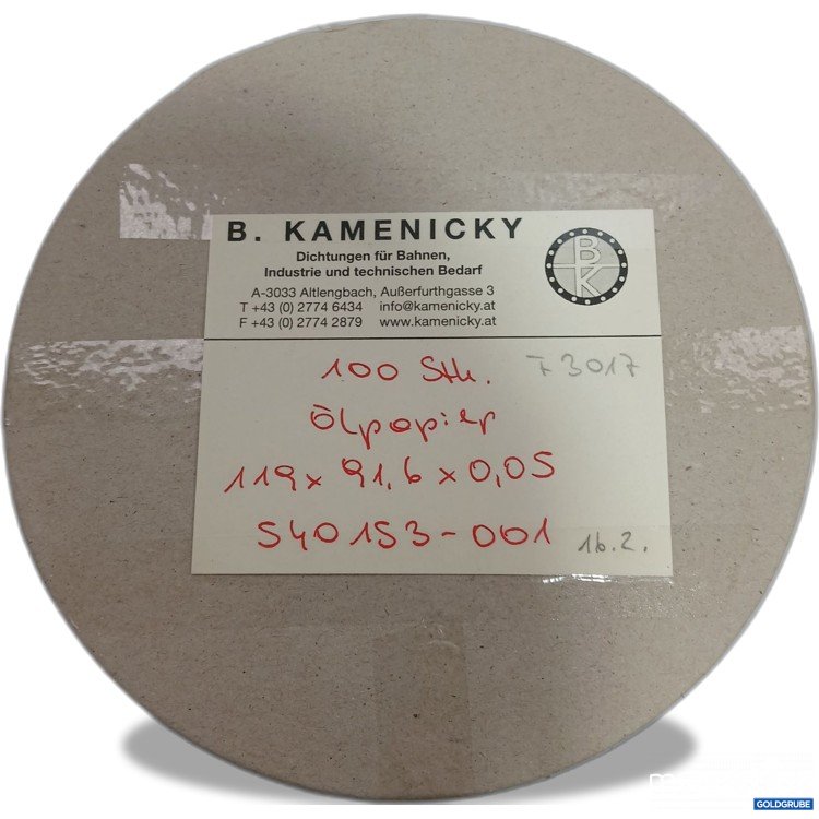 Artikel Nr. 963146: B. KAMENICKY Ölpapier 100stk 119x91,6x0,05