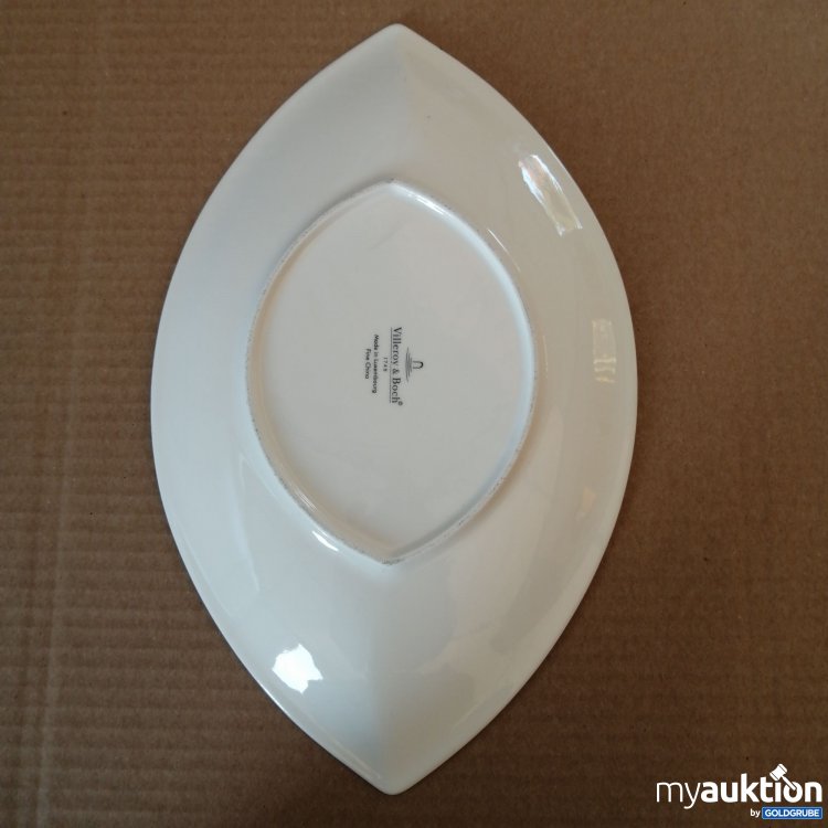 Artikel Nr. 340147: Villeroy & Boch Porzellan Platte oval Schiffchenform weiß 35x21 cm