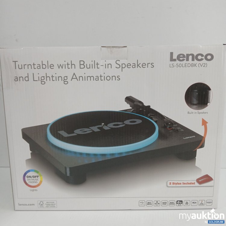 Artikel Nr. 446147: Lenco LS-50LEDBK (V2) Plattenspieler mit Licht