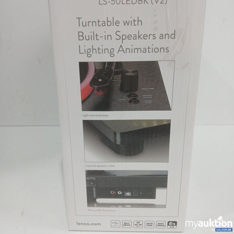 Artikel Nr. 446147: Lenco LS-50LEDBK (V2) Plattenspieler mit Licht