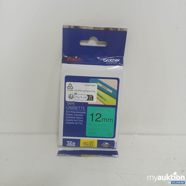 Artikel Nr. 903149 Artikel Nr. 903149: Brother P-Touch Tape Cassette 12mm Black on Green