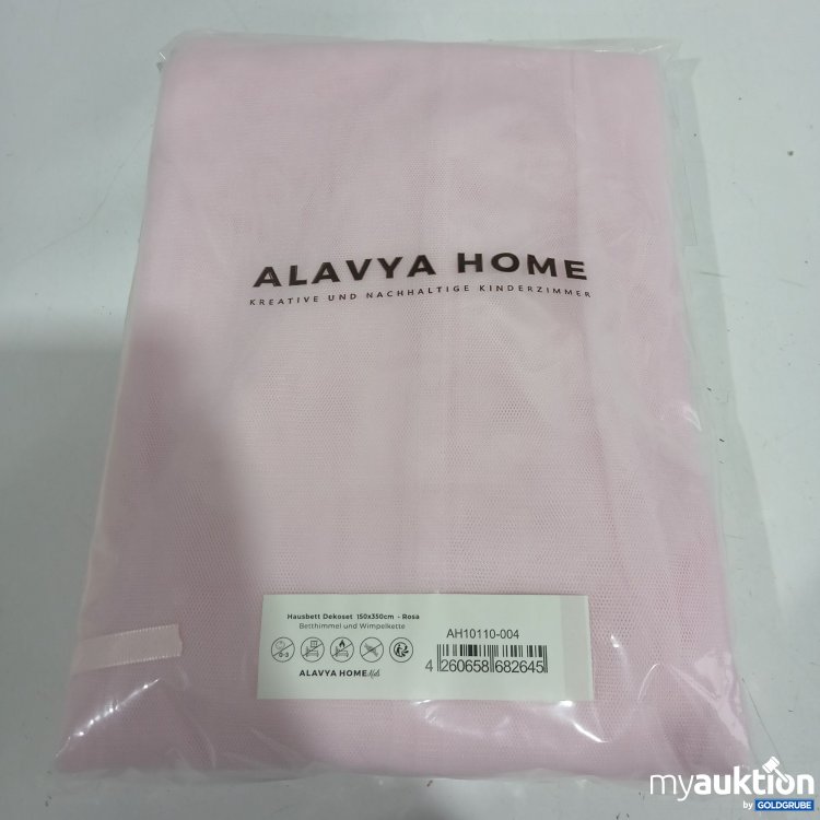 Artikel Nr. 442150: Alavya Home Hausbett Dekoset 150x350cm rosa Betthimmel & Wimpelkette 