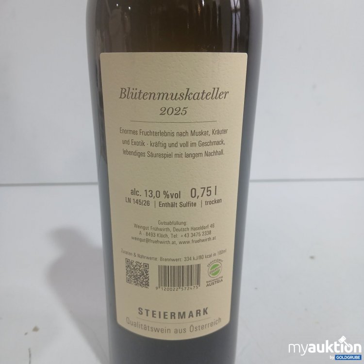 Artikel Nr. 469150 Artikel Nr. 469150: Frühwirth Blütenmuskateller 750ml