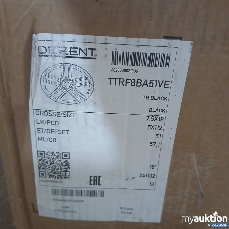 Artikel Nr. 518150 Artikel Nr. 518150: Dezent Alufelge 7.5x18 TTRF8BA51VE 18"