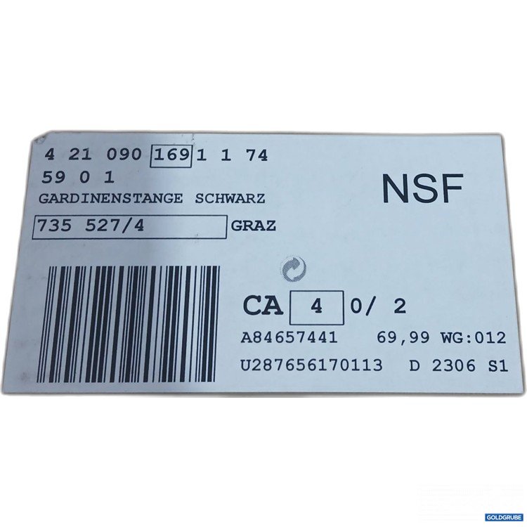 Artikel Nr. 888150 Artikel Nr. 888150: Gardinenstange schwarz 735527/4