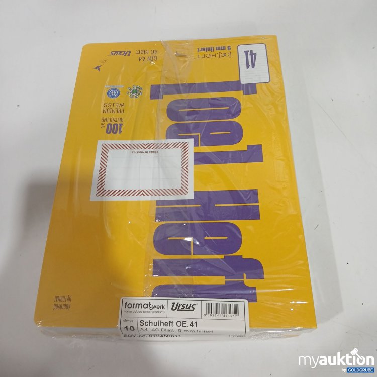 Artikel Nr. 951150: Ursus Schulheft OE.41 A4 40Blatt 9mm liniert 10Stk 