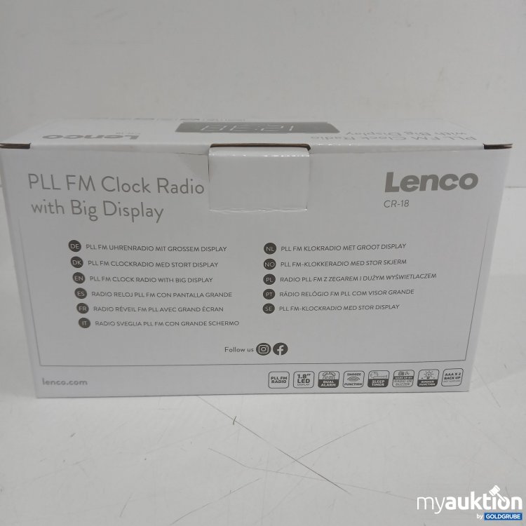 Artikel Nr. 446151: Lenco CR-18 PLL FM Radio mit Uhr u. Großem Display
