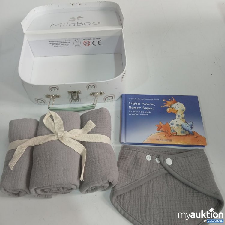 Artikel Nr. 919151: MilaBoo Aufbewahrungskoffer mit 3 Mulltüchern und Buch