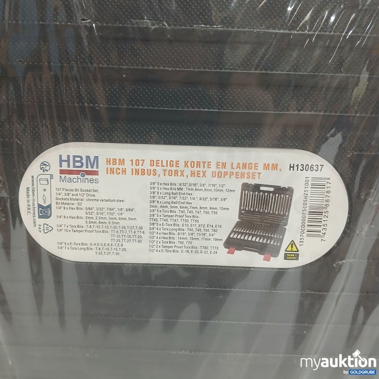 Artikel Nr. 984151 Artikel Nr. 984151: HBM 107 Delige Korte EN Lange mm Inch, Inbus, Torx Hex doppenset