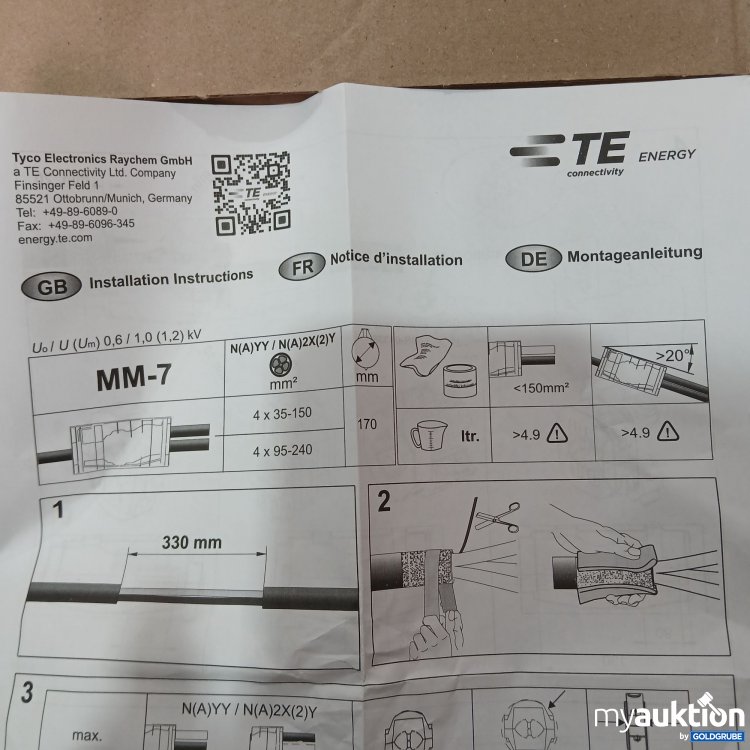 Artikel Nr. 520152 Artikel Nr. 520152: TE Tyco Electronics Raychem Gurd MM7