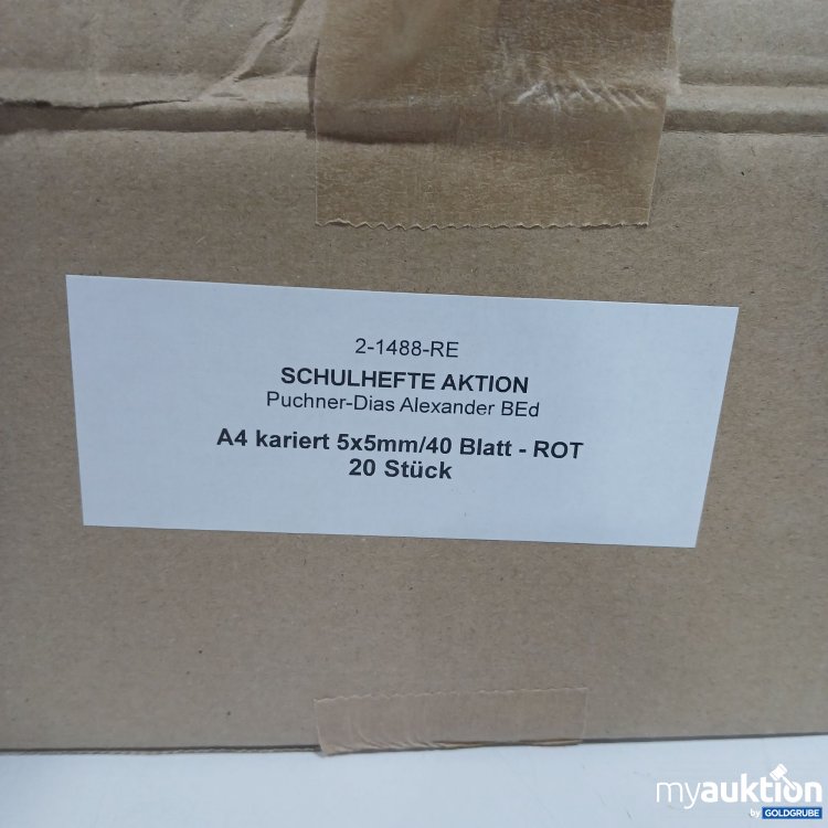 Artikel Nr. 951152: Schulheft A4 kariert 5x5mm 40Blatt rot 20Stk 