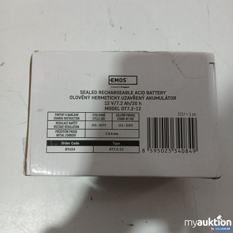 Artikel Nr. 971152 Artikel Nr. 971152: Sealed Rechargeable Acid Battery 12V/7,2Ah/20h, Model OT7.2-12