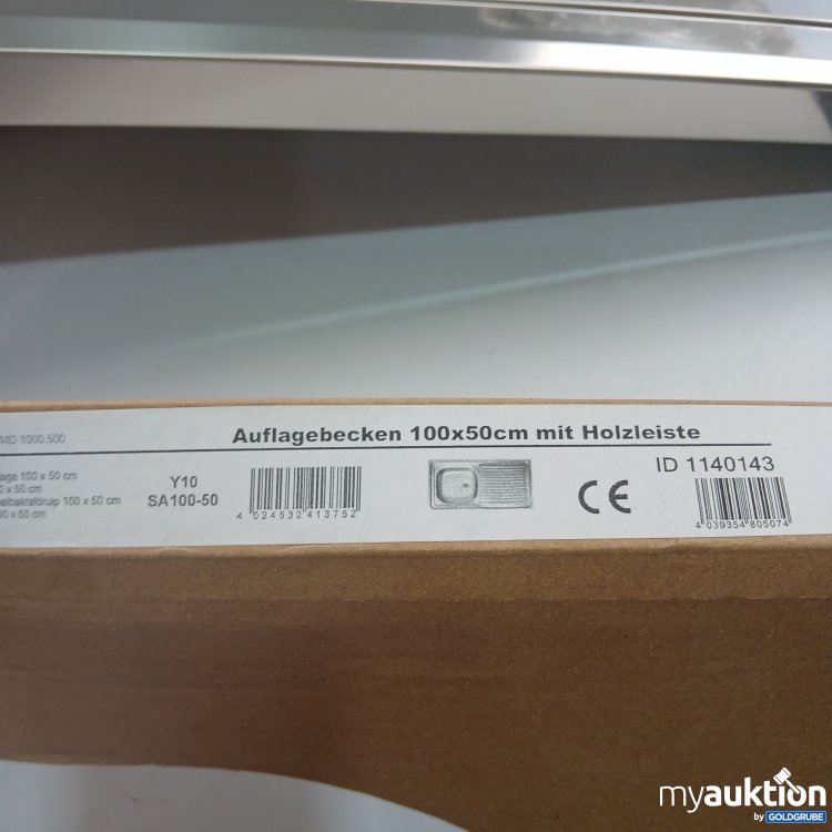 Artikel Nr. 852153: Auflagebecken 100x50cm mit Holzleiste 100x50cm Y10 Sa 100-50