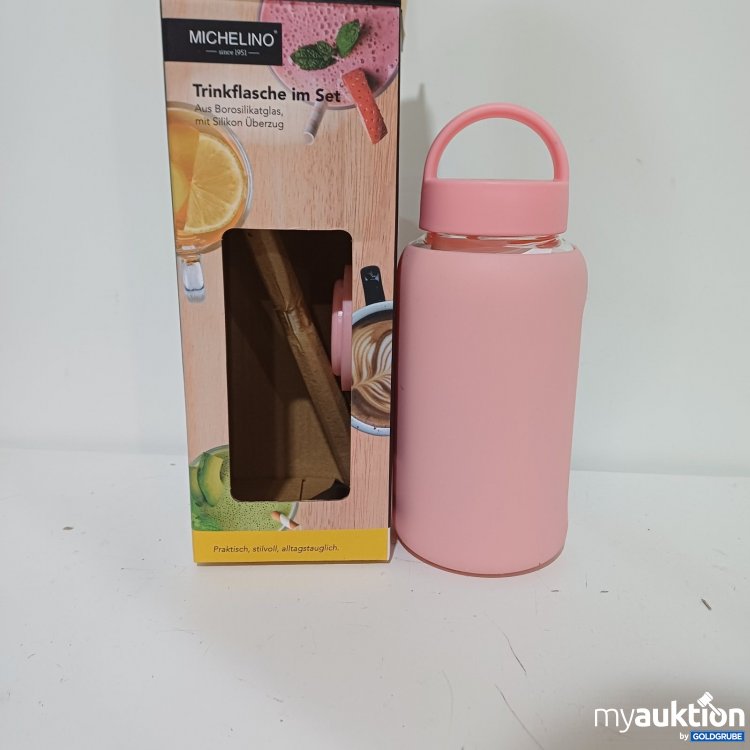 Artikel Nr. 942154: Michelino Trinkflasche im Set aus Borosilikatglas mit Silikon Überzug