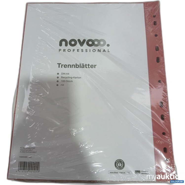 Artikel Nr. 984154 Artikel Nr. 984154: Novoo Peofessional Trennblätter A4 Rot 100stk