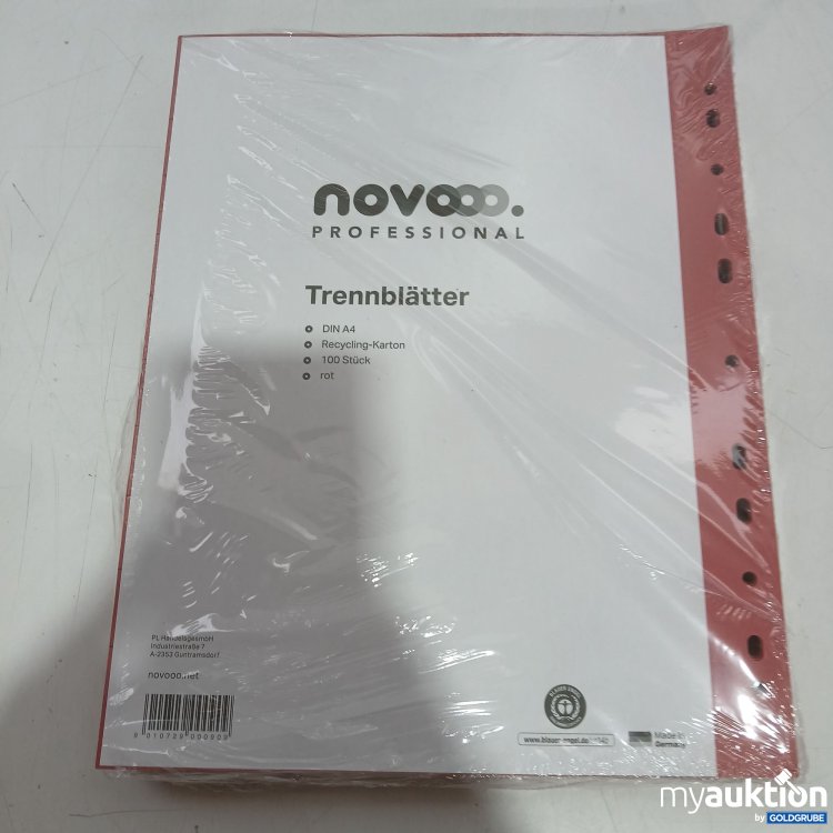 Artikel Nr. 984154 Artikel Nr. 984154: Novoo Peofessional Trennblätter A4 Rot 100stk