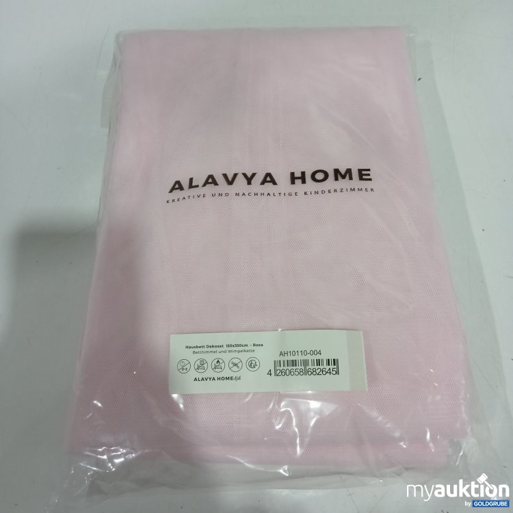 Artikel Nr. 442155: Alavya Home Hausbett Dekoset 150x350cm rosa Betthimmel & Wimpelkette 