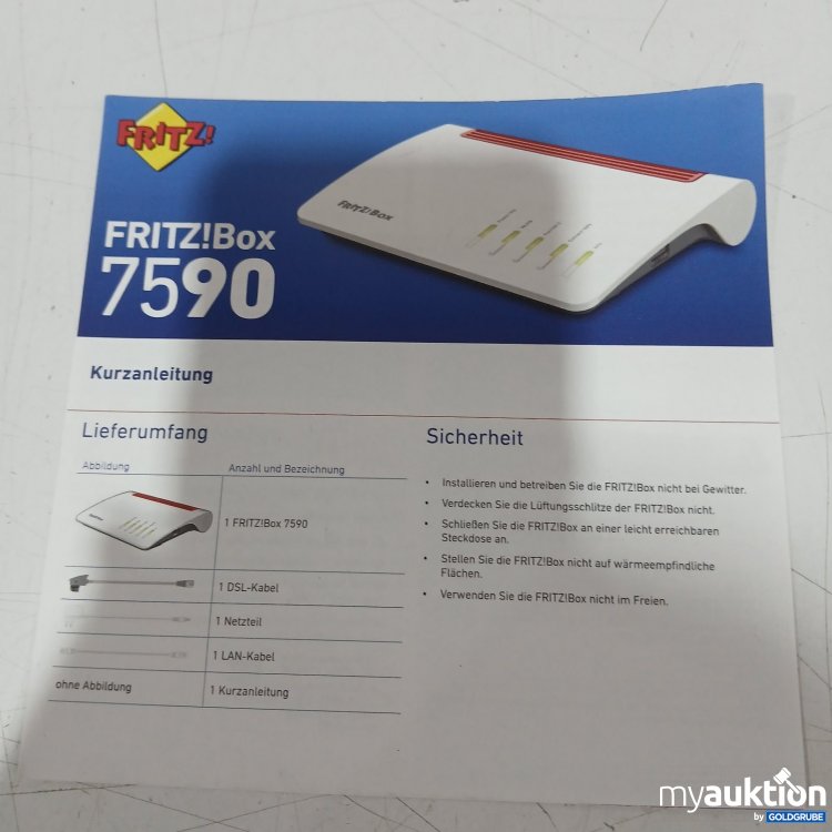Artikel Nr. 445155: FRITZ!Box 7590 Router mit Netzteil, DSL- und LAN-Kabel