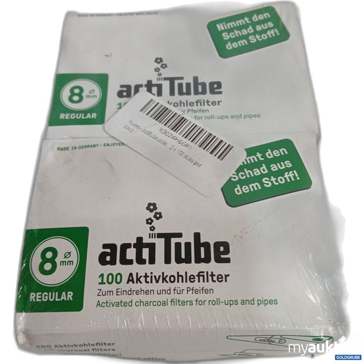 Artikel Nr. 920155: actiTube Aktivkohlefilter 8 mm Regular 2x100 Stück