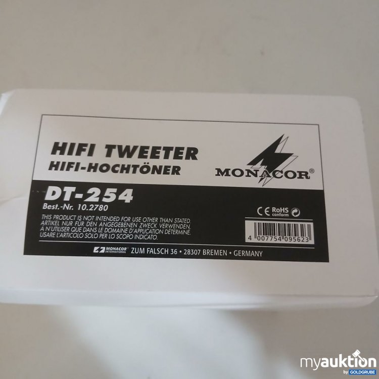 Artikel Nr. 922155: MONACOR HIFI TWEETER HIFI-HOCHTÖNER DT-254 10.2780