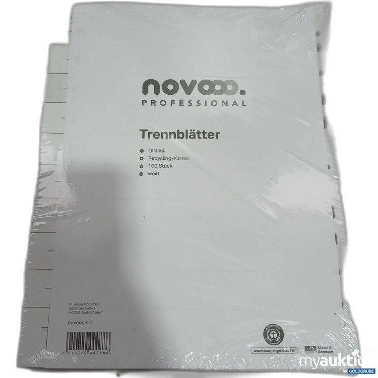 Artikel Nr. 984155 Artikel Nr. 984155: Novoo Peofessional Trennblätter A4 weiß 100 Stk