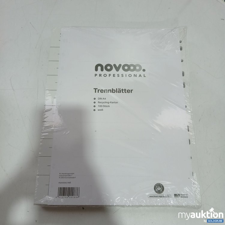 Artikel Nr. 984155 Artikel Nr. 984155: Novoo Peofessional Trennblätter A4 weiß 100 Stk