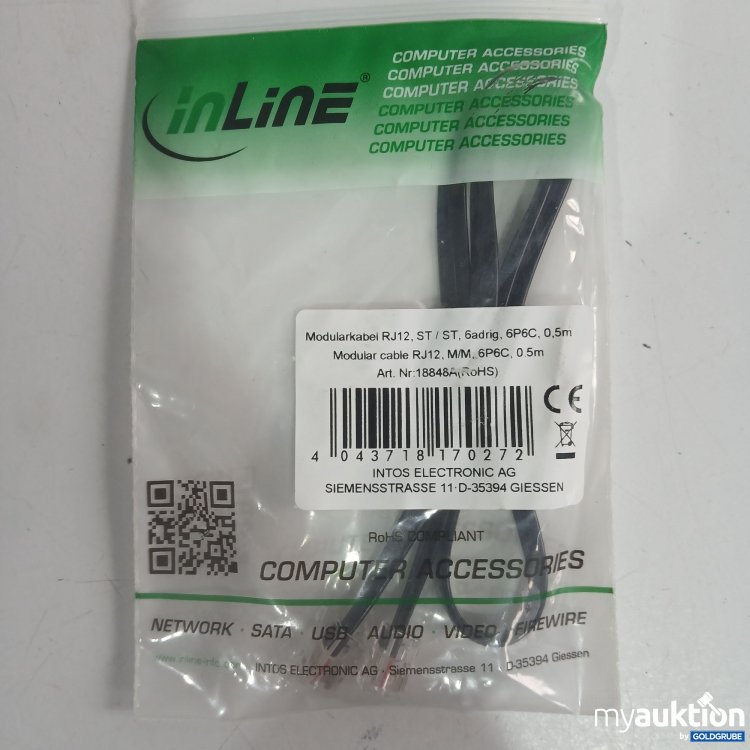 Artikel Nr. 874156 Artikel Nr. 874156: InLine Computee Accessories Modularkabel RJ12 0,5m