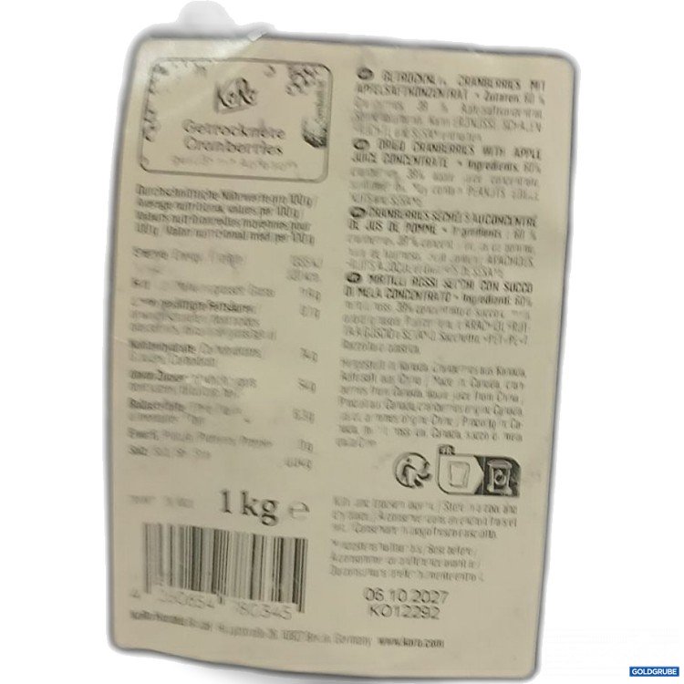 Artikel Nr. 977156 Artikel Nr. 977156: KoRo getrocknete Cranberries 1kg