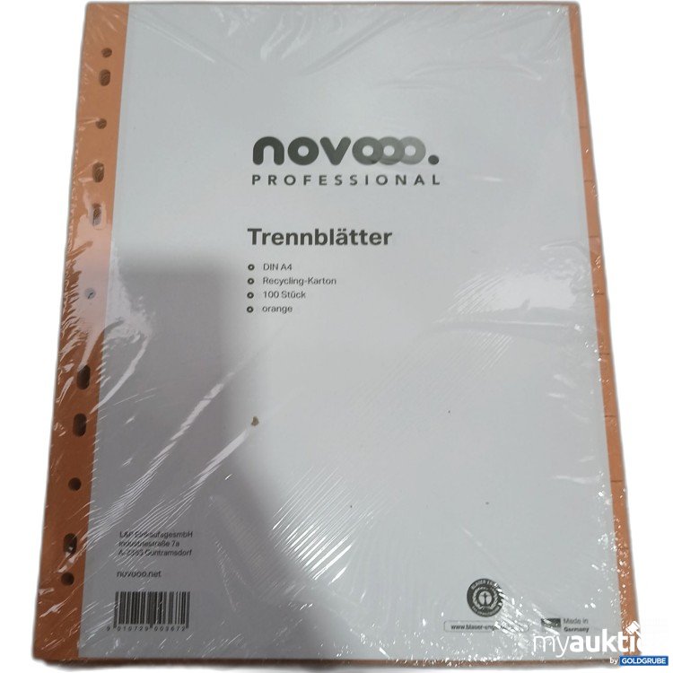 Artikel Nr. 984156 Artikel Nr. 984156: Novoo Peofessional Trennblätter A4 Orange 100 Stk