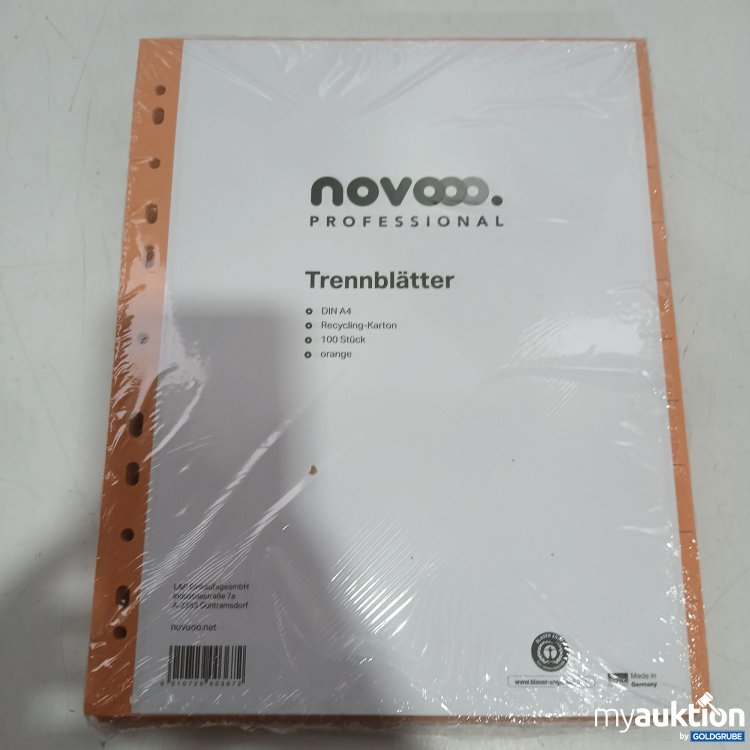 Artikel Nr. 984156 Artikel Nr. 984156: Novoo Peofessional Trennblätter A4 Orange 100 Stk