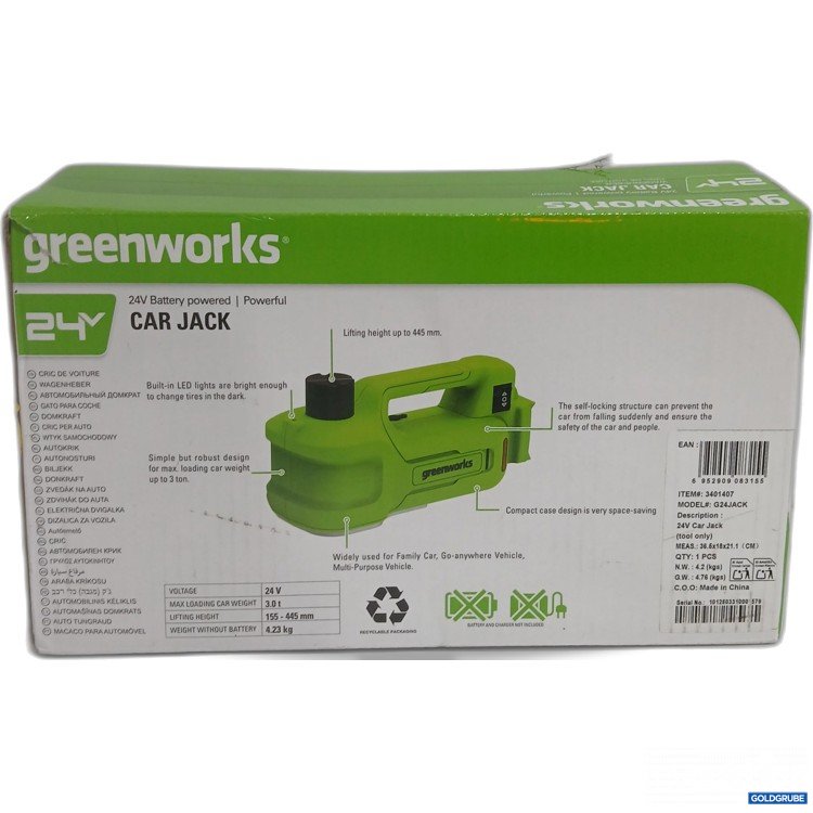 Artikel Nr. 888157 Artikel Nr. 888157: Greenworks Wagenheber G24JACK