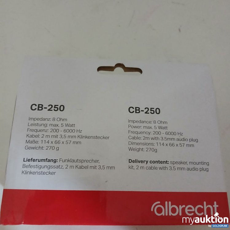 Artikel Nr. 922157: Albrecht CB-250 Funklautsprecher 270g