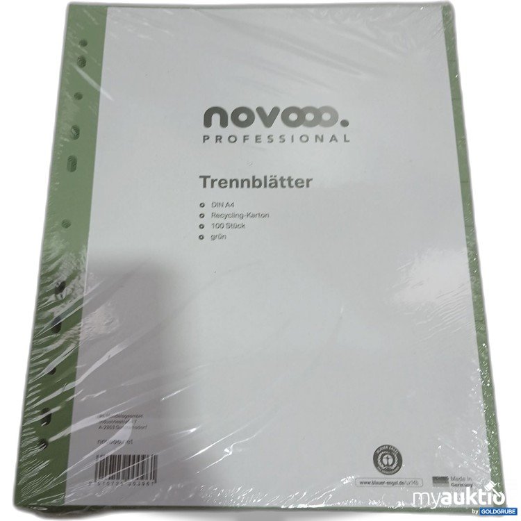 Artikel Nr. 984157 Artikel Nr. 984157: Novoo Peofessional Trennblätter A4 100 Stk grün